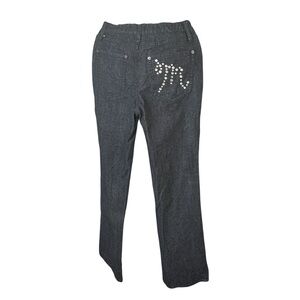 Retro Y2K Pamela McCoy gray sparkly Jeans Rhinestone Accents “m” women size 2